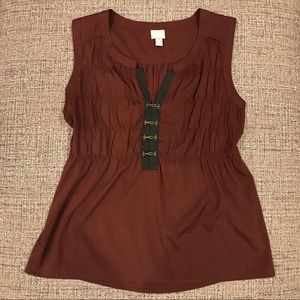 Maroon Top w/ Brass Clasps